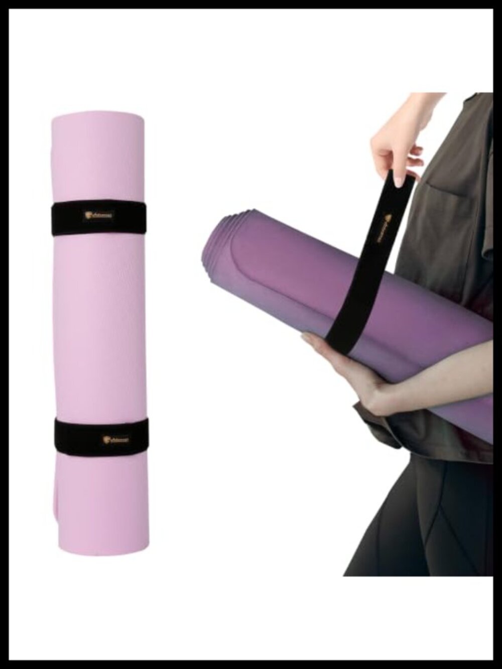 2 Pack Yoga Mat Strap Nylon Hook and Loop 20x2 Inch Fitness Carrier